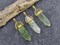40mm Gold Tone Natural Green Flourite Double Terminated Bullet Pendant